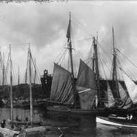 Schooners in Glace bay in 1914 in Nova Scotia