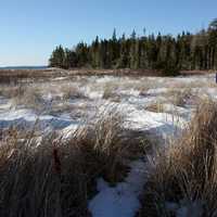 Snowy landscape in the winter in Nova Scotia