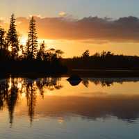 Sunset over East lake in Nova Scotia