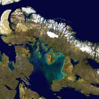 Satellite Image of Baffin Island in Nunavut, Canada