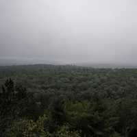 Foggy Sky over the Hills and Forest in Algonquin Provincial Park, Ontario