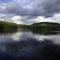 Great Skies and landscape with water reflections at Algonquin Provincial Park, Ontario