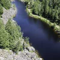 Closeup view of the canyon river at Eagle Canyon, Ontario