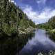 Landscape and suspension Bridge across Eagle Canyon, Ontario