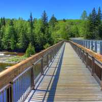 Boardwalk along the falls at Kakabeka Falls, Ontario, Canada