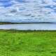 Far view of the shoreline at Lake Nipigon, Ontario, Canada