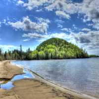 Hill by the shore at Lake Nipigon, Ontario, Canada