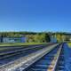 Railway in town at Lake Nipigon, Ontario, Canada