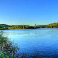 Tower in the distance at Lake Nipigon, Ontario, Canada