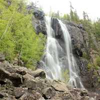 Waterfall by the roadside at Lake Nipigon, Ontario, Canada