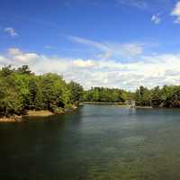 Scenery at Thousand Islands Bridge in Ontario, Canada