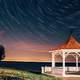 Star trails over a Gazebo at Niagara on the Lake, Ontario, Canada