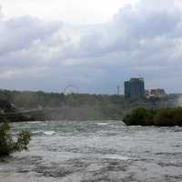 Stormy Clouds over River in Niagara Falls, Ontario, Canada