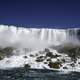 Frontal View of American Falls from river in Niagara Falls, Ontario, Canada