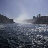 Mist rising from Niagara Falls, Ontario, Canada