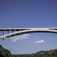 Rainbow Bridge from the river from Niagara Falls, Ontario, Canada