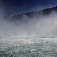 View of Niagara Falls from the bottom of the falls, Ontario, Canada
