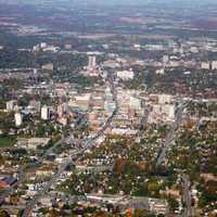 Aerial View of Downtown Kitchener in Ontario, Canada