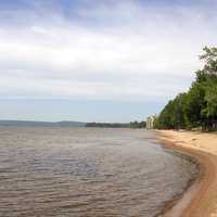 Beach on Lake Nipissing in West Ferris in North Bay, Ontario, Canada