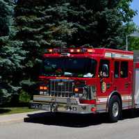 Fire engine of Markham Fire and Emergency Services in Ontario, Canada