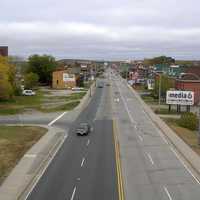 View from overpass near Chippewa Creek in North Bay, Ontario, Canada