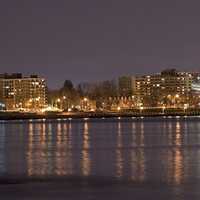 View of Burlington at Night in Ontario, Canada