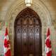 Main door to the House of Commons in Centre Block Ottawa, Ontario, Canada