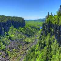 View of the canyon interior at Ouimet Canyon, Ontario, Canada