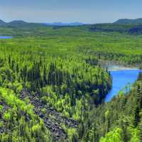 Lake and forest at Ouimet Canyon, Ontario, Canada