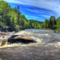 Rushing Pigeon River at Pigeon River Provincial Park, Ontario, Canada
