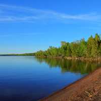 Shoreline of inner lake at Sleeping Giant Provincial Park, Ontario, Canada