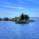 Small island in Superior in Thunder Bay, Ontario, Canada