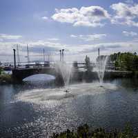 Water Fountains in the Water Garden in Thunder Bay, Ontario