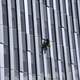 Window Washer on tower in Thunder Bay, Ontario, Canada