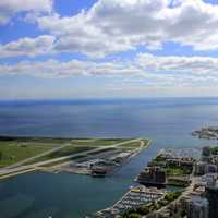 Straight separating island from Mainland in Toronto, Ontario, Canada