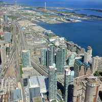 Urbanized Shoreline in Toronto, Ontario, Canada
