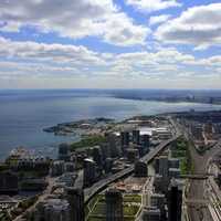 View of the Shoreline from the Tower in Toronto, Ontario, Canada