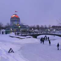 Ice Skating Rink in the winter in Montreal, Quebec, Canada