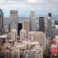 Skyline and Skyscrapers of Montreal, Quebec, Canada