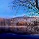 Lake and Mountains landscape in Quebec, Canada