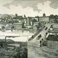 Town of Granby in 1883 in Quebec, Canada