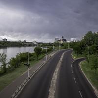 Dark Clouds over the roads in Saskatoon