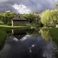 Pond and landscape in Saskatoon at the University of Saskachewan