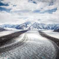 Path and Mountain Landscape in the Yukon Territory, Canada