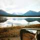 Landscape with Mountains and lake near Whitehorse, Yukon Territory