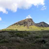 Hills in the landscape on Easter Island, Chile