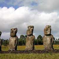 Moai Statues on Easter Island, Chile