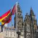 Flags, building, and architecture in Santiago, Chile