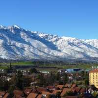 Santiago in winter landscape in Chile