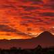 Santiago under the Mountains under Red Dusk Skies, Chile